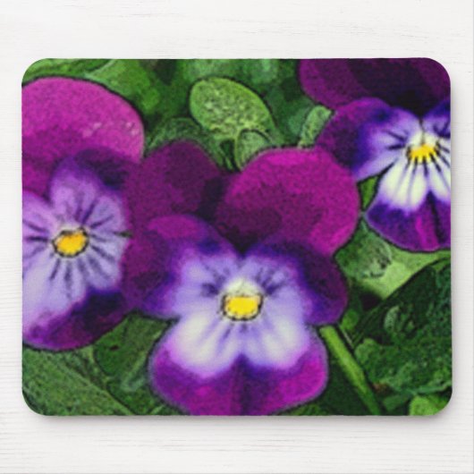 Drie Violets Mousepad Muismat (Voorkant)