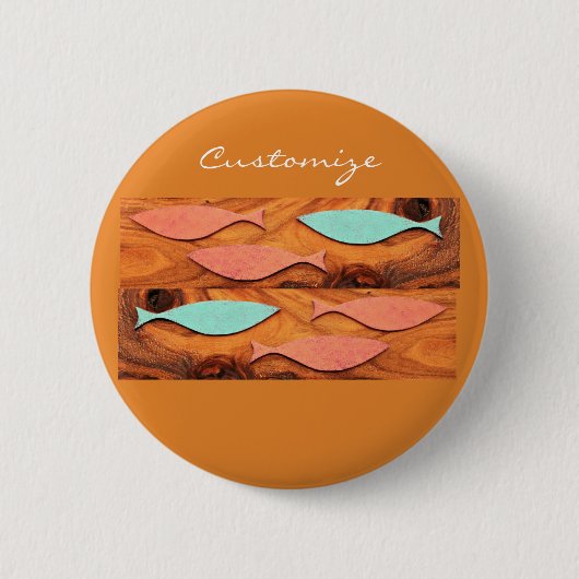 Drie vispatronen Thunder_Cove Ronde Button 5,7 Cm (Voorkant)
