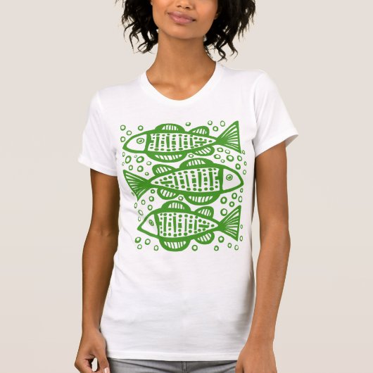 Drie vissen - Avocado Green T-shirt (Voorkant)