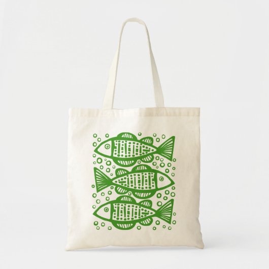 Drie vissen - Avocado Green Tote Bag (Voorkant)
