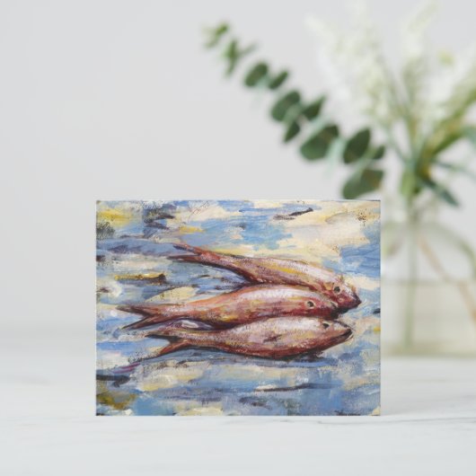 Drie vissen briefkaart (Staand voorkant)