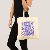 Drie vissen - Electric Blue Tote Bag (Voorkant (product))