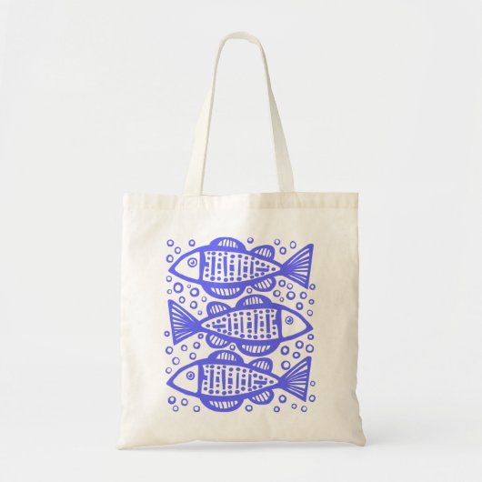 Drie vissen - Electric Blue Tote Bag (Voorkant)