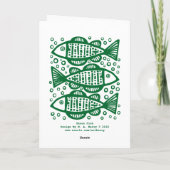 Drie vissen - Forest Green Kaart (Achterkant)