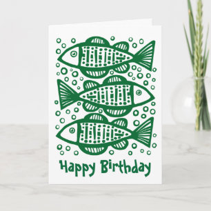 Drie vissen - Forest Green Kaart
