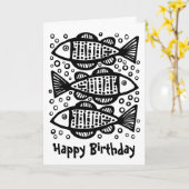 Drie vissen kaart (Gele Bloem)