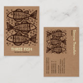 Drie vissen - Kartonnen doos Tex Visitekaartje (Voorkant / Achterkant)