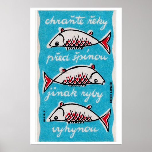 Drie Vissen - Luciferdoosje Print - Tsjechische Mu (Voorkant)