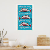 Drie Vissen - Luciferdoosje Print - Tsjechische Mu (Keuken)