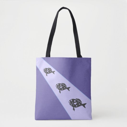 Drie vissen op Lavender Blue Tote Bag (Voorkant)