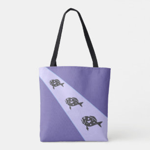 Drie vissen op Lavender Blue Tote Bag