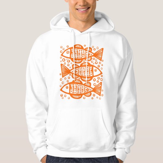 Drie vissen - Oranje Hoodie (Voorkant)