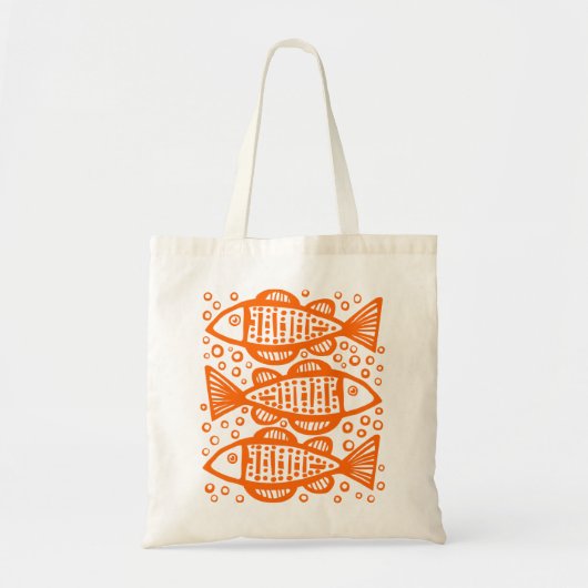 Drie vissen - Oranje Tote Bag (Voorkant)