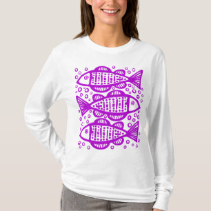 Drie vissen - Paars T-shirt