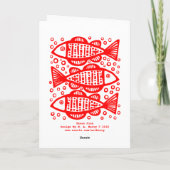 Drie vissen - rood kaart (Achterkant)