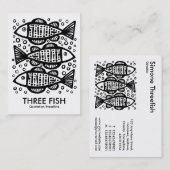 Drie vissen - wit visitekaartje (Voorkant / Achterkant)
