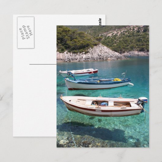 Drie Vissende boten Briefkaart (Voorkant / Achterkant)