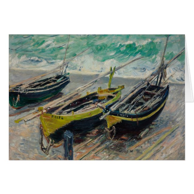 Drie Vissende boten van Claude Monet (Voorkant Horizontaal)