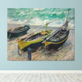 Drie Vissende boten van Claude Monet Canvas Afdruk (Insitu (Houten vloer))