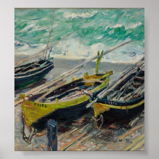 Drie Vissende boten van Claude Monet Poster (Voorkant)
