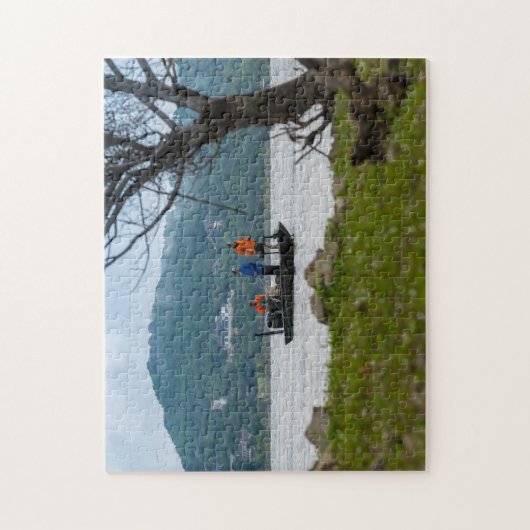 Drie vissers op tafel legpuzzel (Verticaal)