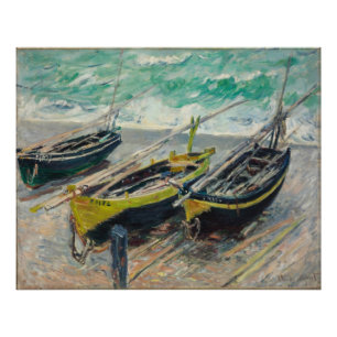 Drie vissersboten van Claude Monet Foto Afdruk