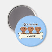 Drie Vizslas Magneet (Voorkant / Achterkant)