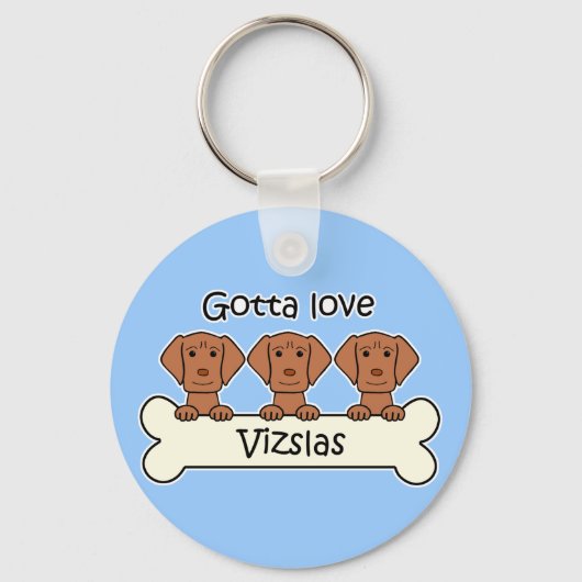 Drie Vizslas Sleutelhanger (Voorkant)