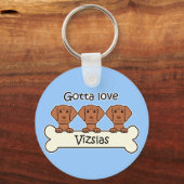 Drie Vizslas Sleutelhanger (Voorkant)
