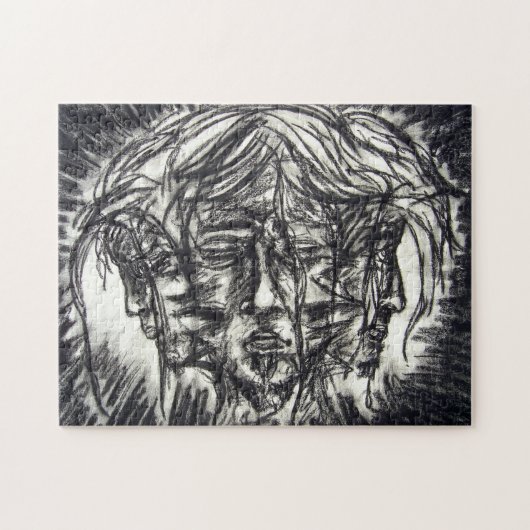 Drie vlakken van de Emotion Charcoal Drawing Legpuzzel (Horizontaal)