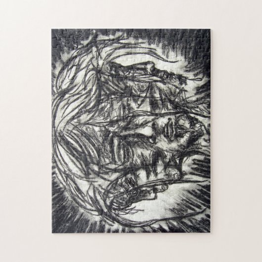 Drie vlakken van de Emotion Charcoal Drawing Legpuzzel (Verticaal)