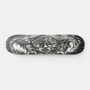 Drie vlakken van de Emotion Charcoal Drawing Persoonlijk Skateboard