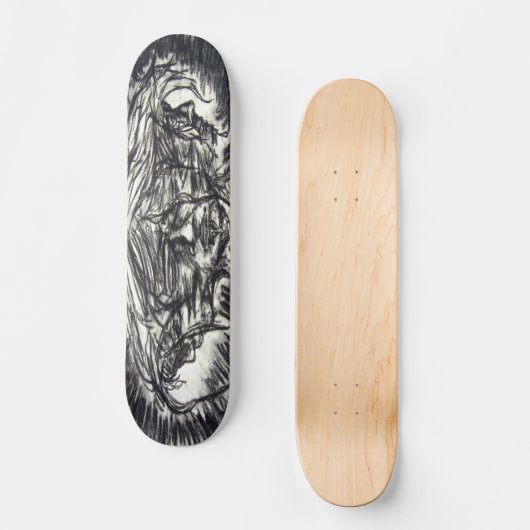 Drie vlakken van de Emotion Charcoal Drawing Persoonlijk Skateboard (Voorkant)