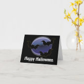 Drie vleermuizen: Happy Halloween Kaart (Gele Bloem)