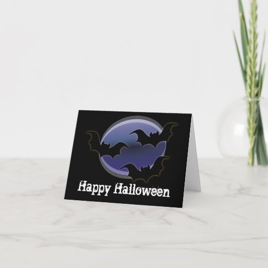 Drie vleermuizen: Happy Halloween Kaart (Voorkant)