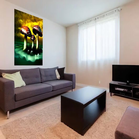 Drie vliegende amanita | AI Art Poster