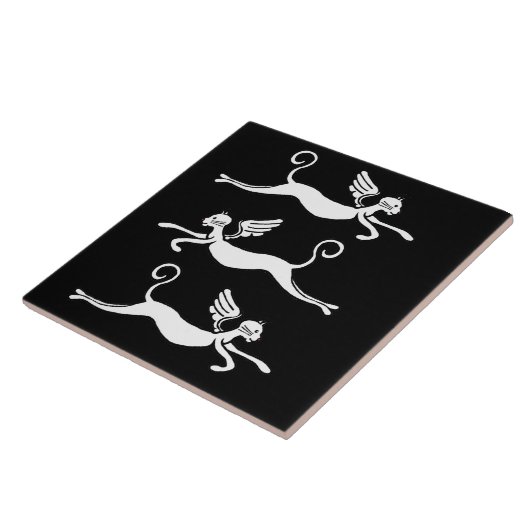 drie vliegende katten tegeltje (Zijkant)