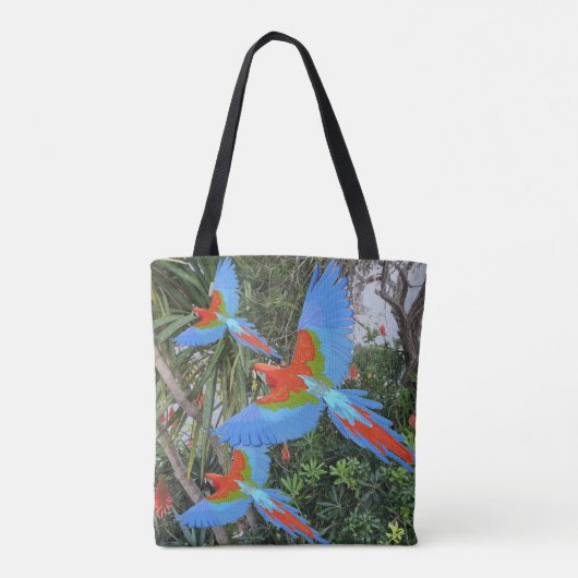 Drie vliegende Macaws Tote Bag (Achterkant)