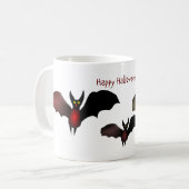 Drie vliegende vleermuizen Halloween Koffiemok (Voorkant links)