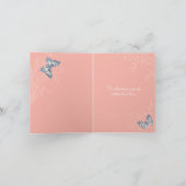 Drie vlinders die blauw tekenen dank je bedankkaart (Binnen)