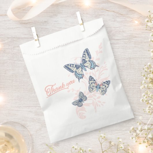 Drie vlinders tekening dank u bruiloft gunst bedankzakje (Geknipt)