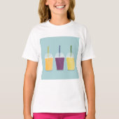 Drie vloeiende kleurrijke Drinken T-Shirt (Voorkant)