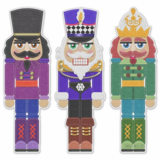 Drie voedingskrakers | Kerstdecor Sticker (Voorkant)