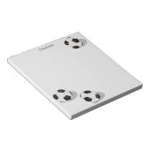 drie voetballen gepersonaliseerde sporten notitieblok (Schuin)