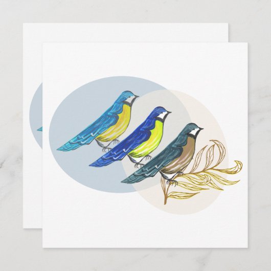 Drie vogels (Voorkant / Achterkant)