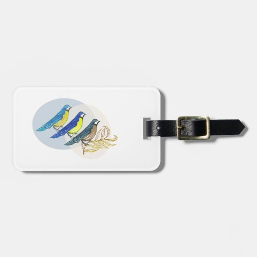 Drie vogels bagagelabel (Voorkant horizontaal)