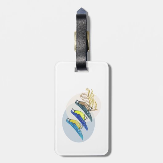 Drie vogels bagagelabel (Achterkant verticaal)