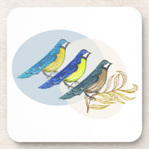 Drie vogels bier onderzetter