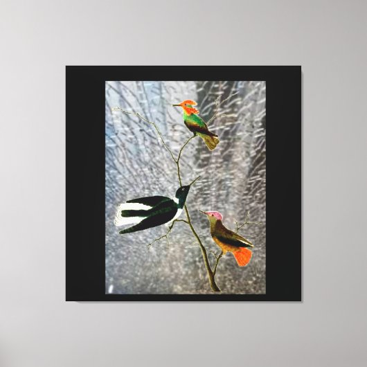 Drie Vogels Canvas Afdruk (Voorkant)