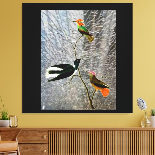 Drie Vogels Canvas Afdruk (Insitu (Woonkamer))